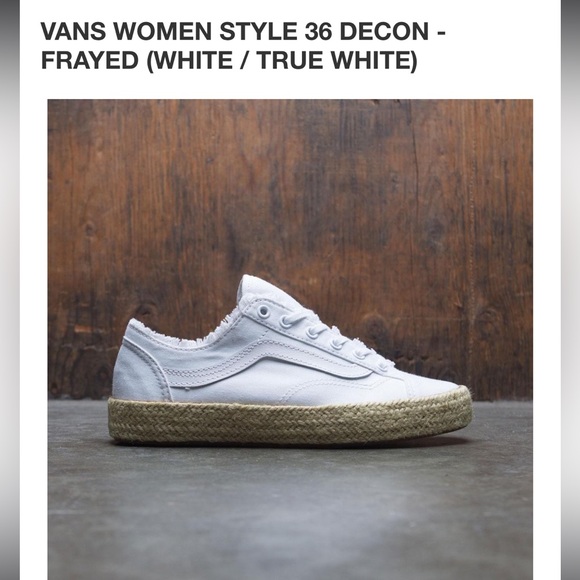 Vans Shoes - Old Skool VANS STYLE 36 DECON ES ESPADRILLE FRAYED WHITE JUTE GUM SOLE